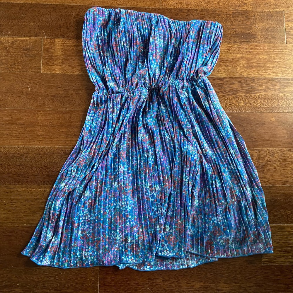 Strapless floral summer dress